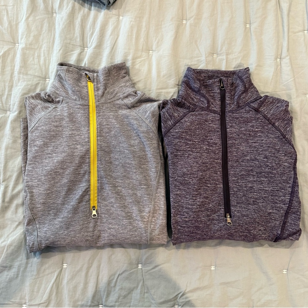 Lululemon fitted quarter zips x2 size 4